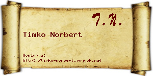 Timko Norbert névjegykártya